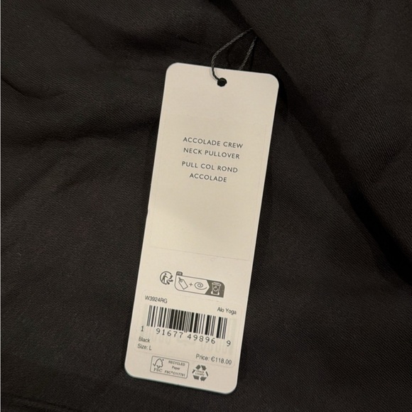 Alo Black Crewneck & Straight Leg Sweatpant Set NWT Large - Picture 3 of 3